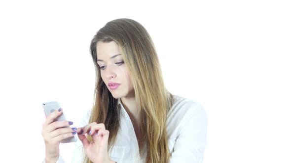 Woman Using Smartphone, Browsing