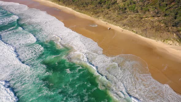 Aerial view of hidden beach at Alexandria Bay, Australia.