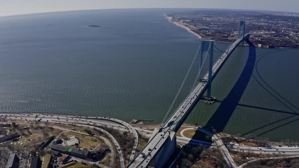 Verrazano Bridge and the East River in New York City