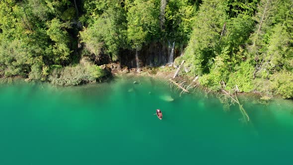 Aerial View of the Plitvice Lakes in the National Park of Croatia Clean Nature