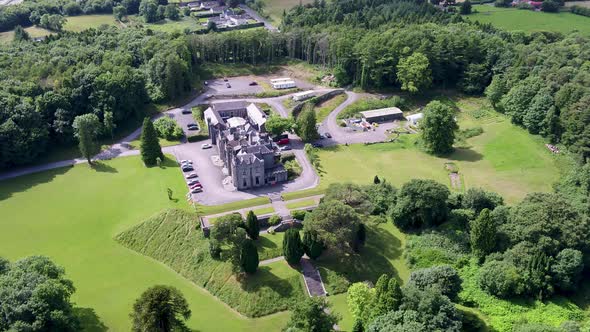 Aerial of Belleek Castle in Ballina County Mayo Ireland