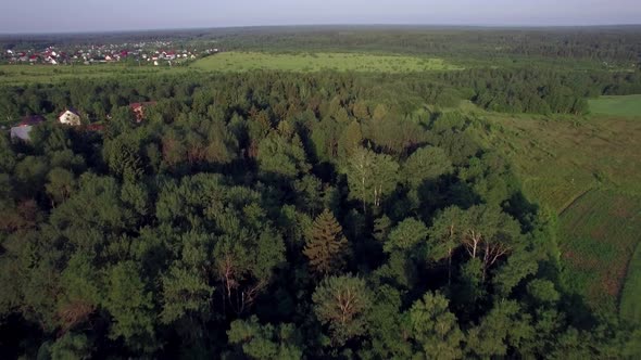 Aerial Countryside Scene in Russia