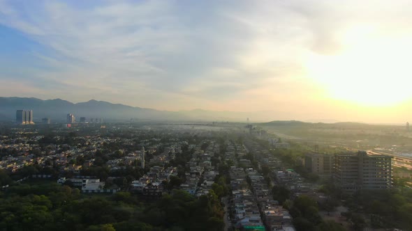 Aerial shot of Islamabad in Pakistan