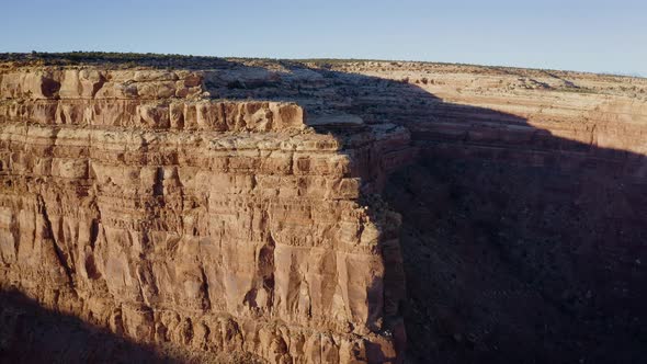 Aerial shot of the cliffs along the edge of Cedar Mesa in Southern Utah