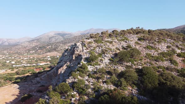 Landscape of High Hills in Crete on the Background of the Sky