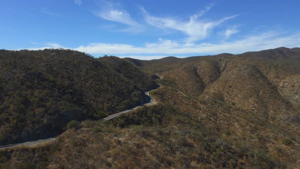 Windy Road Through Hills of Baja California Sur Mexico