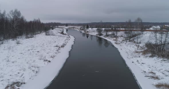 Winter River Landscape