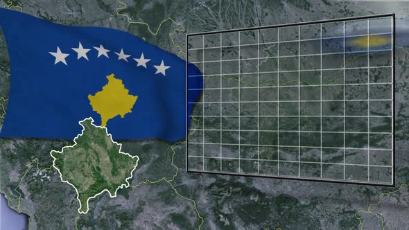 Kosovo Flag And Map Animation alt