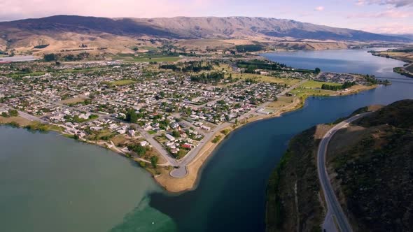 Town in New Zealand, aerial shot