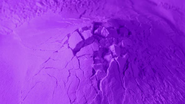 Crumbling Purple Powder Material Closeup Shot