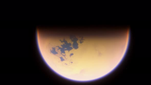 Titan Moon of the Large Gas Planet Saturn