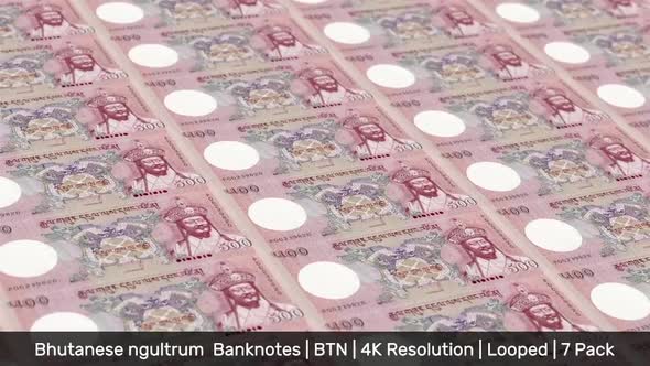 Bhutan Banknotes Money / Bhutanese ngultrum / Currency Nu. / BTN / 7 Pack - 4K