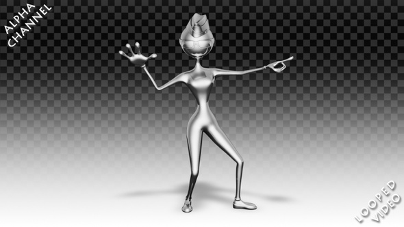 3D Silver Woman - Cartoon Disco Dance