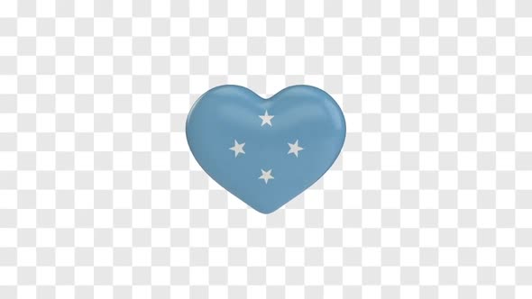 Micronesia Flag on a Rotating 3D Heart