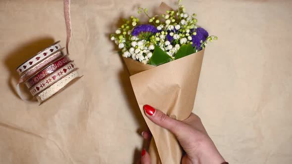 Florist Making Modern Bouquet