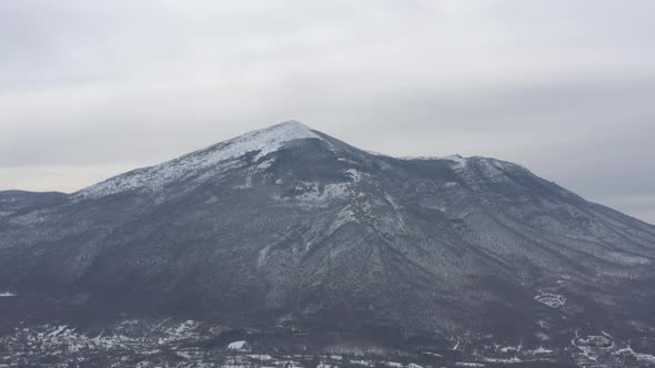 Flying towards Rtanj mountain in Eastern Serbia 4K drone footage