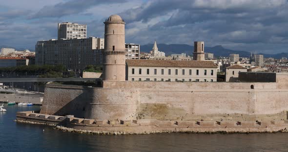 Fort Saint-Jean and the Vieux-Port,Marseille,Bouches-du-Rône,France.