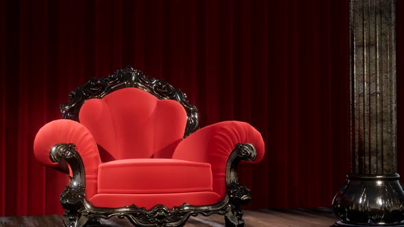 Luxurious Theater Curtain Stage with Chair