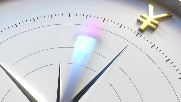 Compass Arrow Turns Towards JPY Yen Symbol alt