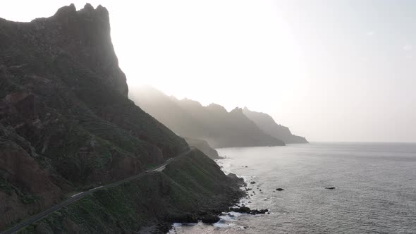 Cliffs Wilderness Outdoor Beach Along the Volcanic Rocky Coastline on Tenerife Spain Canary Islands