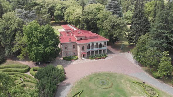 Aerial view of Chavchavadze House Museum in Tsinandali