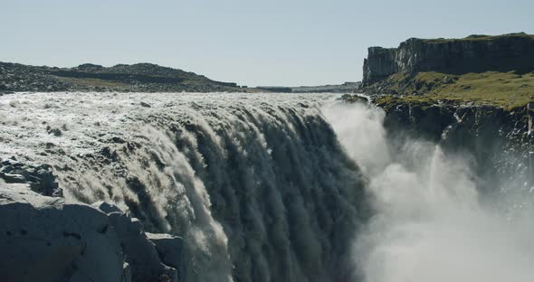 Impressive Powerful Dettifoss Waterfall Iceland Europe