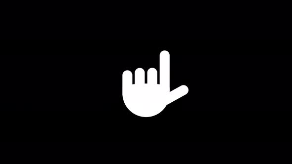 Glitch Index Finger Icon on Black Background