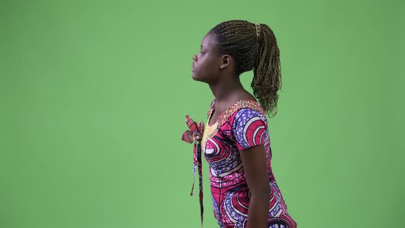 Profile View of Young African Woman