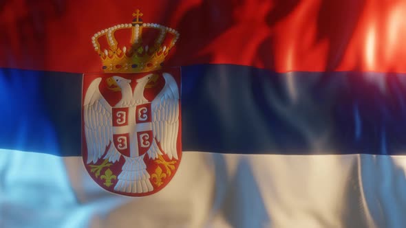 Serbia Flag with Edge Bump