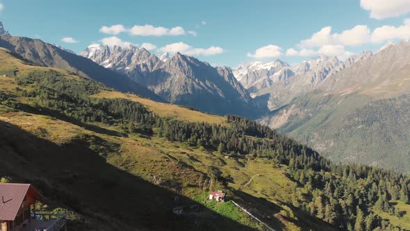 Landscape of the Majestic Caucasus Mountains in Svaneti Region Georgia