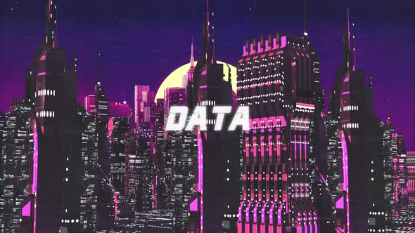 Retro Cyber City Background Data