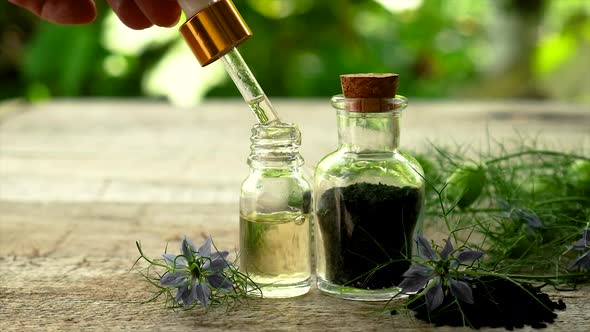 Black Cumin Oil in a Bottle