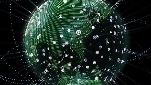Global Digital Earth Hologram Hud
