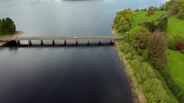 Aerial view bridge and Irish nature
