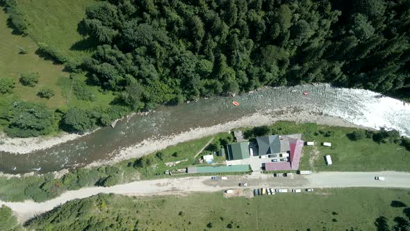 Aerial View of Mountain River