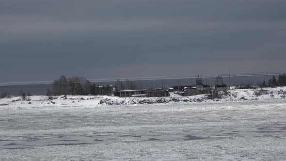 Katajaluoto Island In Finland Covered With Snow Surrounded By Ice   Zoom In