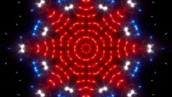 Blinking Red and Blue Led Vj Light Kaleidoscope Loop 4K 06