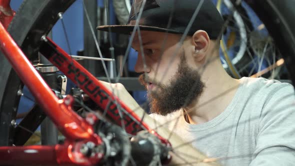 Man repairing a bike