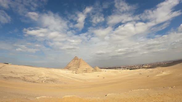 Timelapse of Giza pyramids .historical Egypt pyramids.