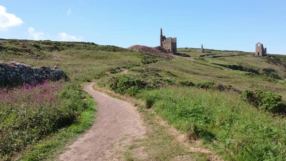 Walking to the Poldark tin and copper mine location known as wheal leisure. The real name is wheal o