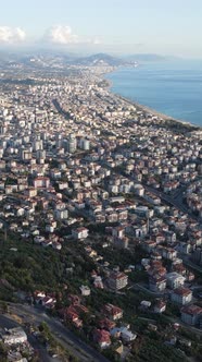 Vertical Video Alanya Turkey  a Resort Town on the Seashore