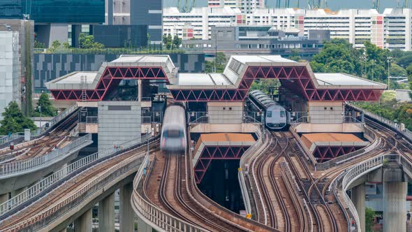 Jurong East Interchange Metro Station Aerial Timelapse One of the Major Integrated Public