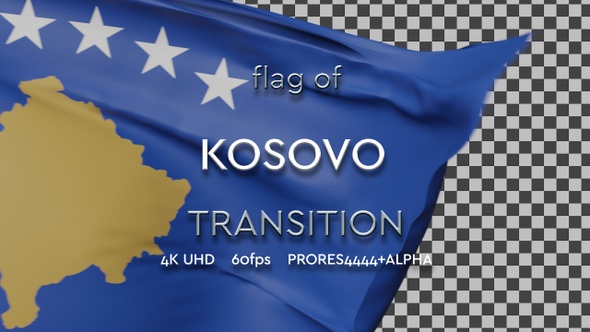 Flag of Kosovo transition | UHD | 60fps