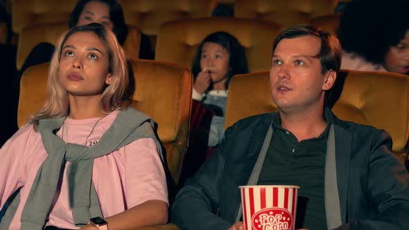 People Audience Watching Movie in Cinema Theater