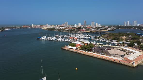  The Old City in Cartagena Colombia from the Marina bay