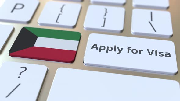 APPLY FOR VISA Text and Flag of Kuwait on the Buttons