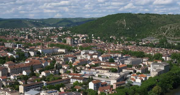 Town of Cahors from Mount Saint-Cyr, Lot department, the Occitan, France