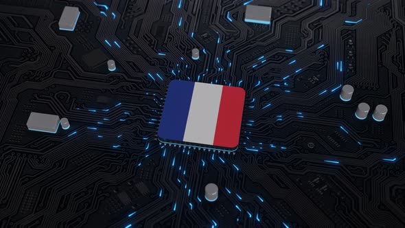 France Flag on the Operating Chipset circuit board