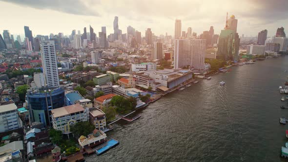 4K UHD :Bangkok thailand aerial city view drone footage over the city.