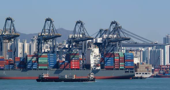 Kwai Chung Cargo Terminal in Hong Kong